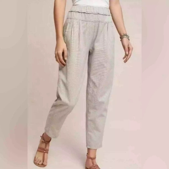 Anthropologie Pants - Anthropologie Hei Hei Pull On Beachy Cotton Tapered Casual Pants Grey Size XS
